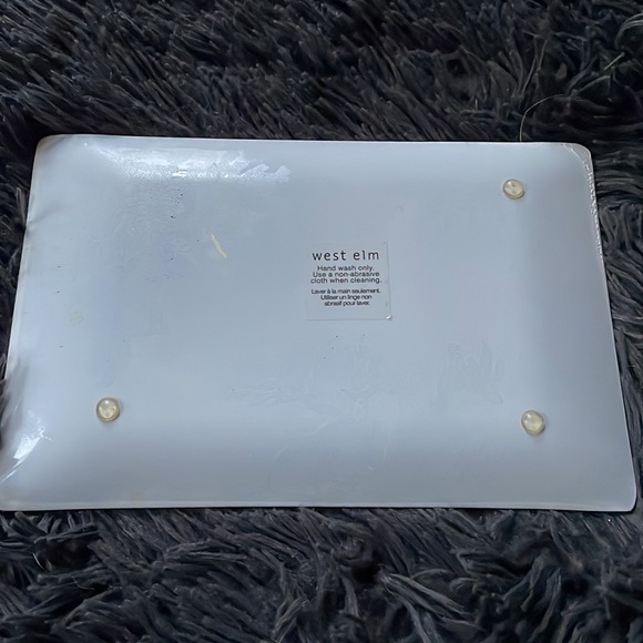 WEST ELM CORAL glass decor plate - Picture 2 of 4